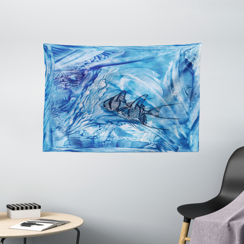 Swimming Fish Wide Tapestry