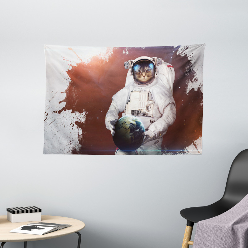 Astronaut Funny Design Wide Tapestry