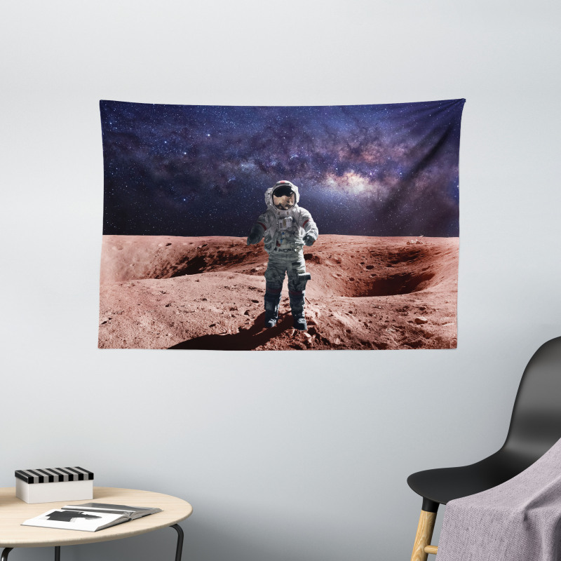 Spacewalk on Mars Outer Wide Tapestry