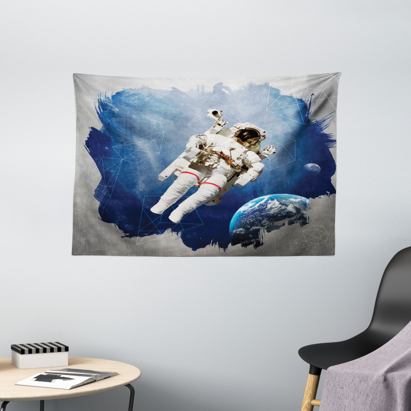 Planet Earth Art Outer Wide Tapestry