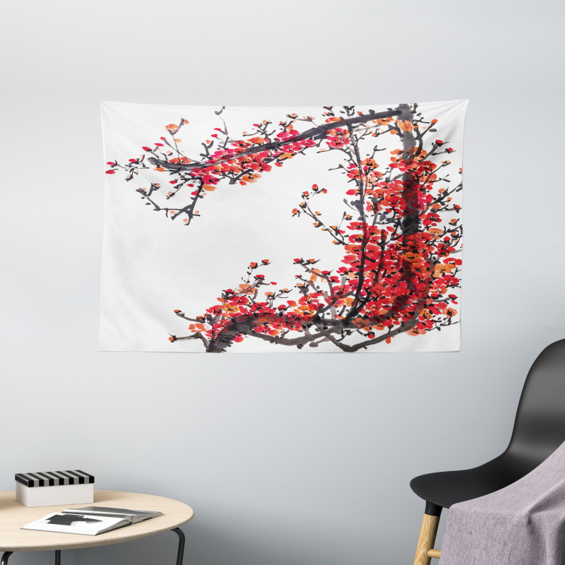 Blossom Cherry Sakura Wide Tapestry