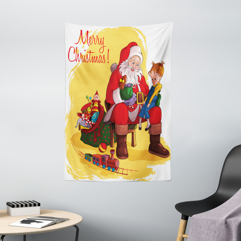 Kid and Santa Gifts Tapestry