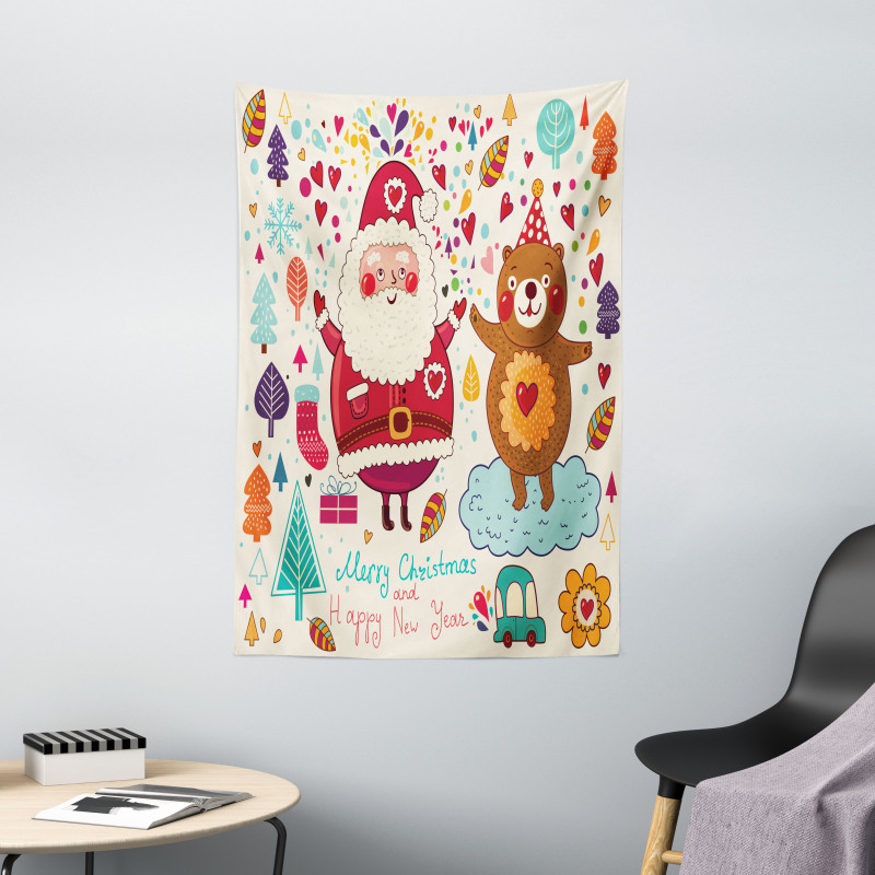 Santa and Teddy Bear Tapestry