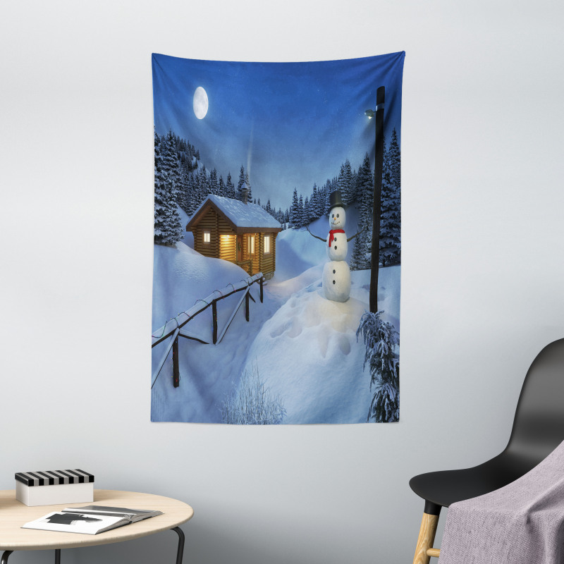 Rustic Wood Cottage Tapestry