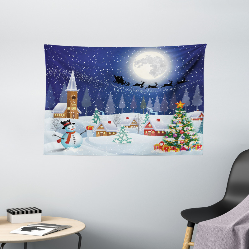 Winter Landscape Wide Tapestry