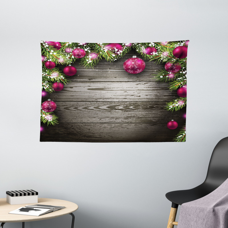 Rustic Balls Branch Wide Tapestry