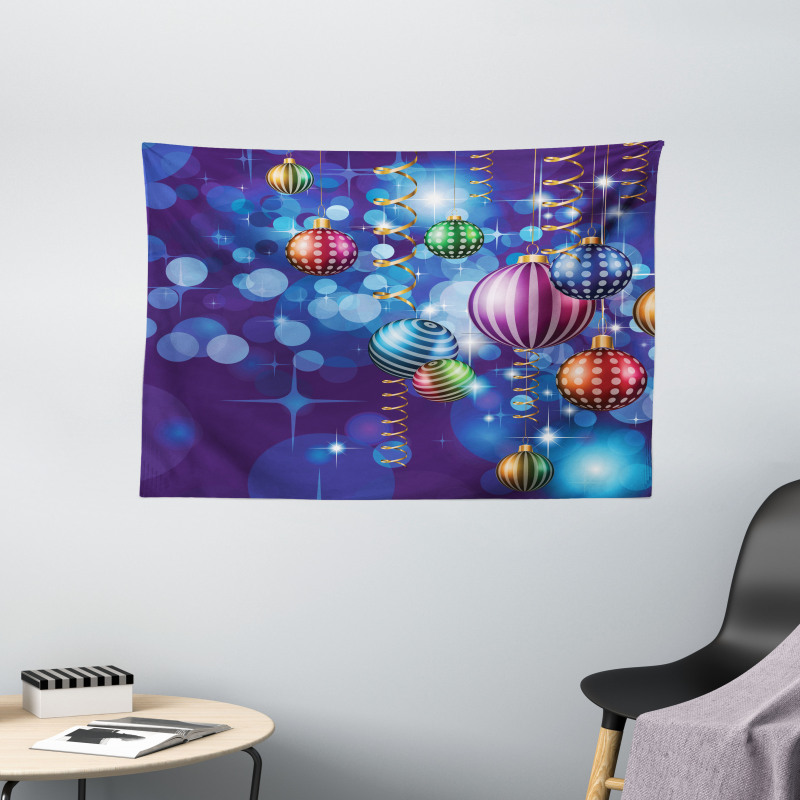 Happy New Year Party Wide Tapestry