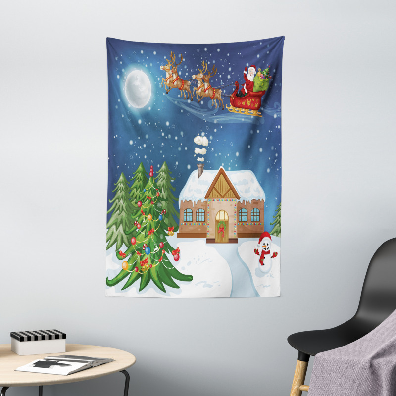 Santa with Rudolf Tapestry