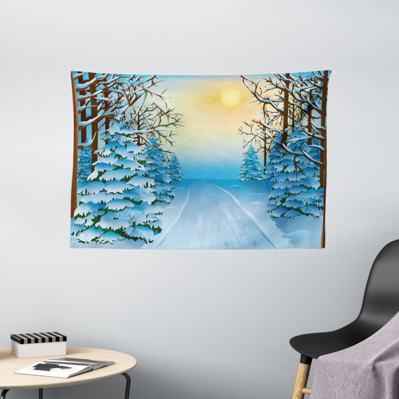 Cartoon Landscape Wide Tapestry