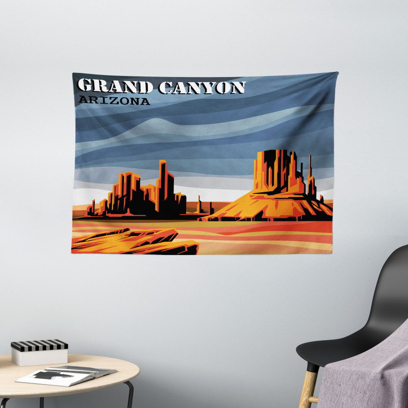 Cartoon Grand Canyon Wide Tapestry