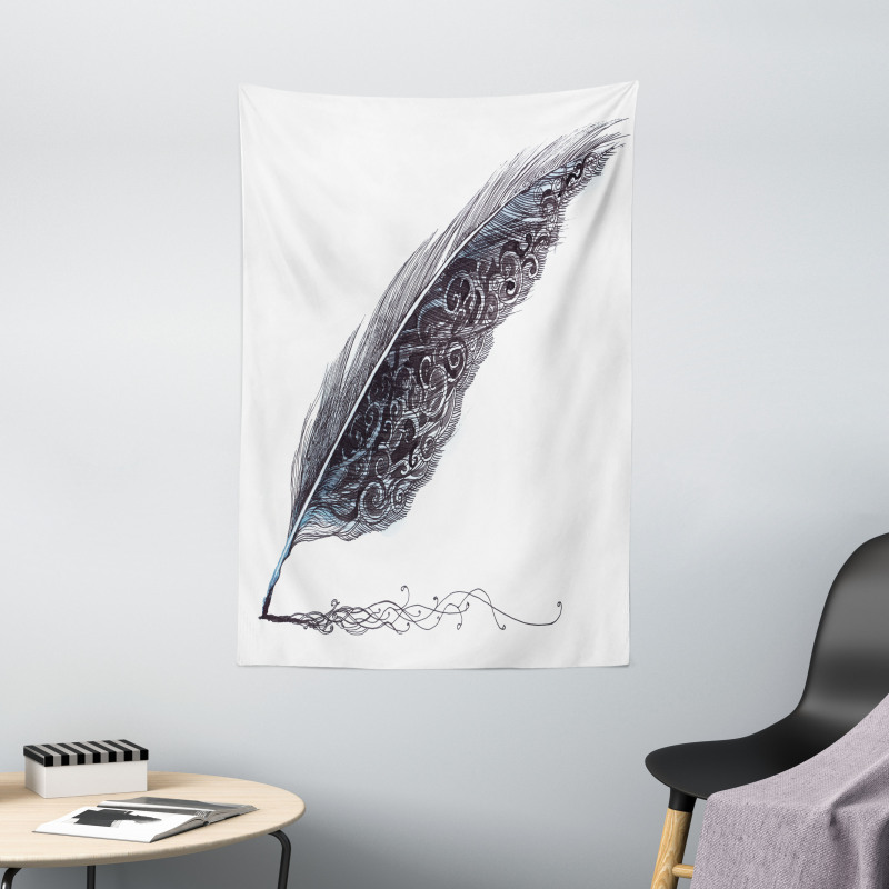 Antique Feather Pen Art Tapestry