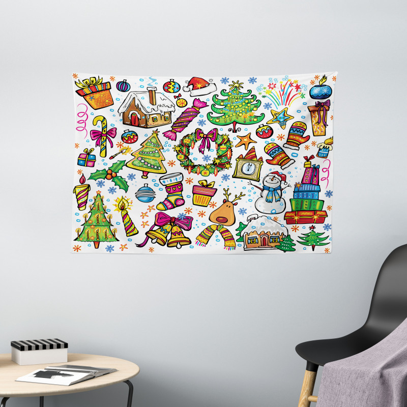 New Year Candies Wide Tapestry