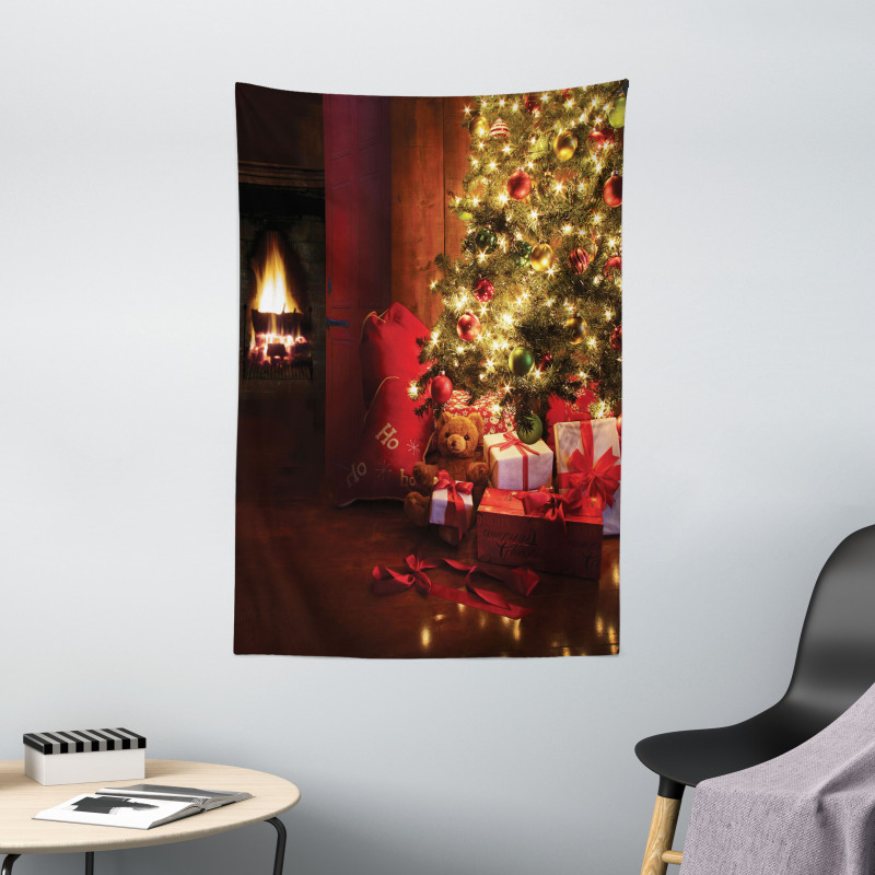 New Year Xmas Trees Tapestry