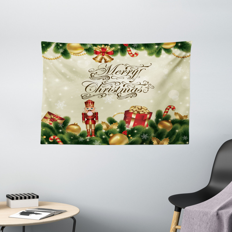 Noel Ribbons Wide Tapestry