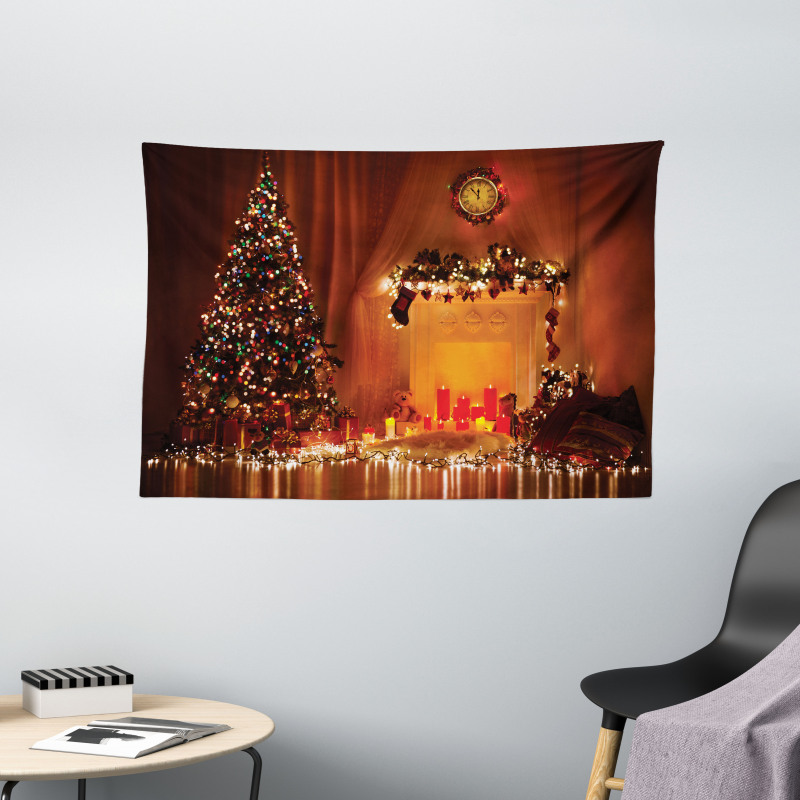 Romantic New Year Wide Tapestry