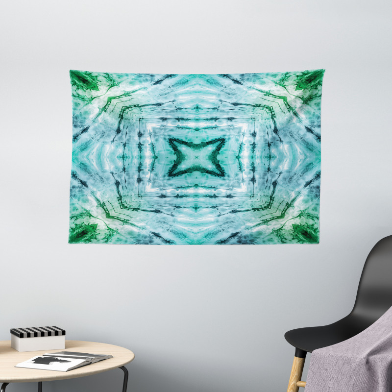 Abstract Teal Wide Tapestry