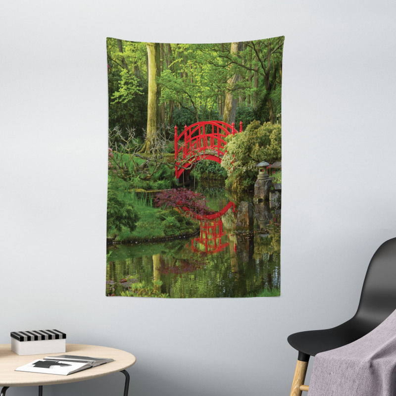 Chinese Bridge in a Forest Tapestry