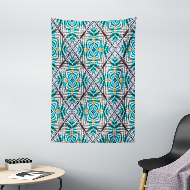 Tie Dye Effect Flower Tapestry