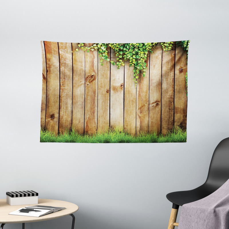 Wooden Garden Fence Wide Tapestry