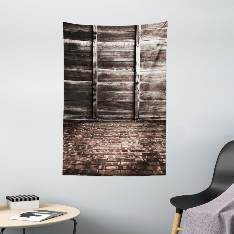 Brick Floor Wooden Wall Tapestry