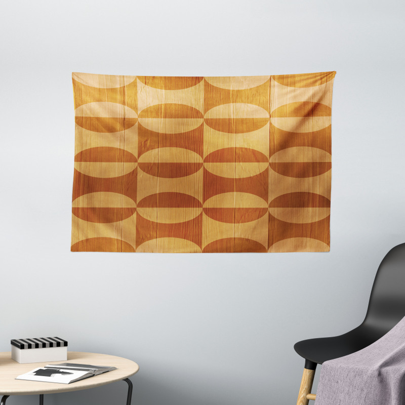Abstract Oak Planks Wide Tapestry