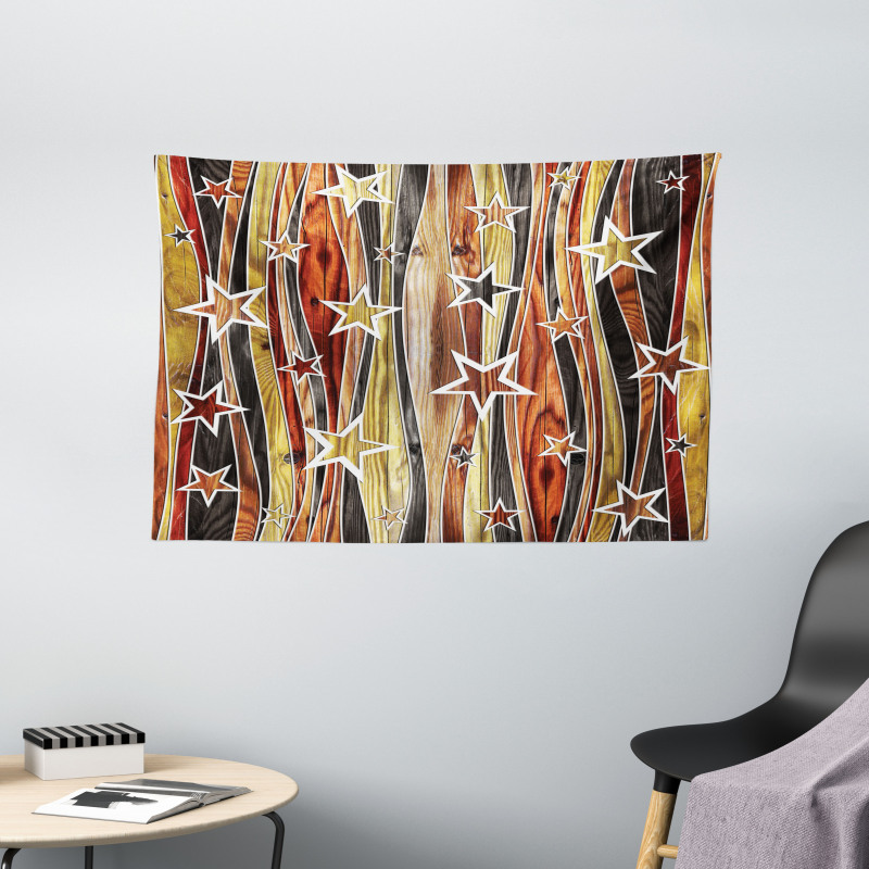 Charming Stars Art Wide Tapestry