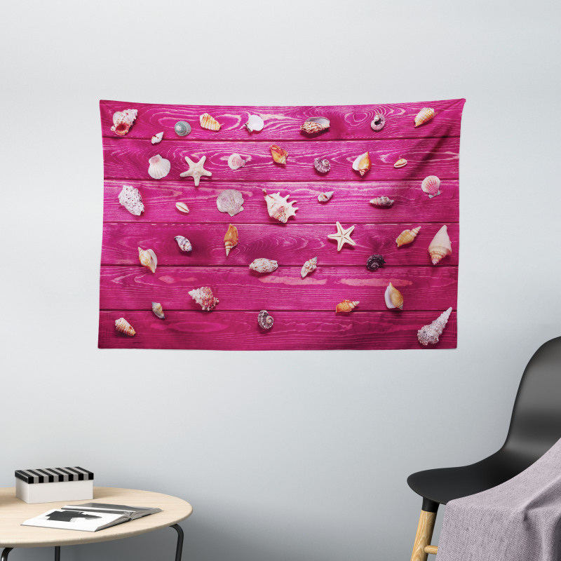 Seashells Vintage Wide Tapestry