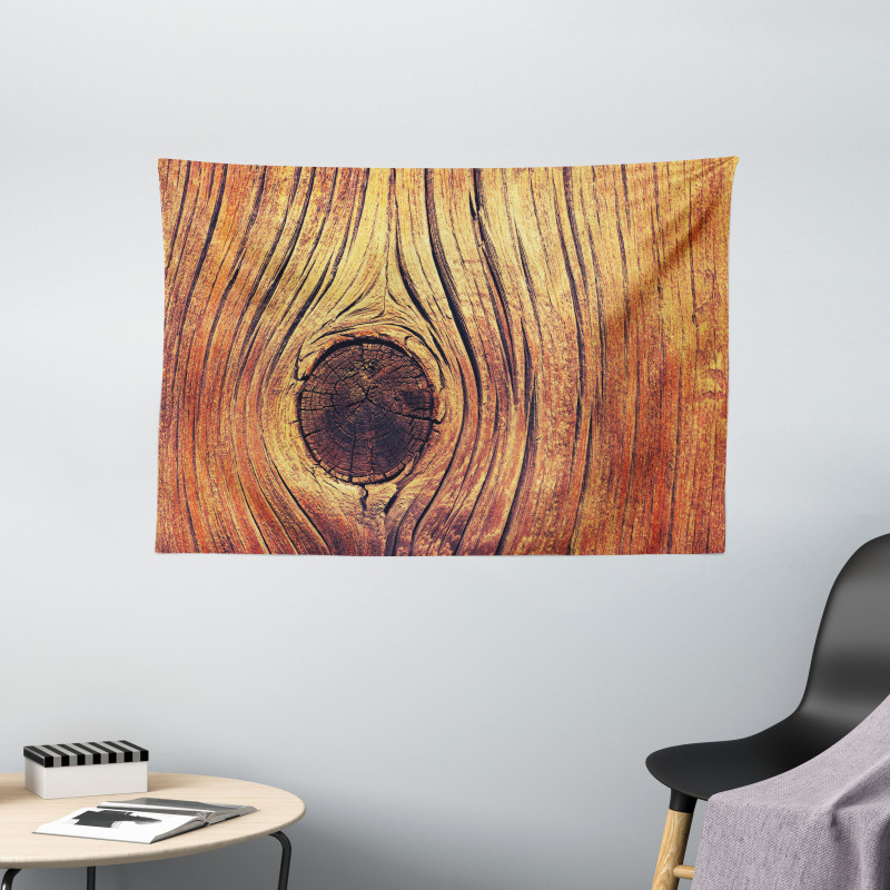 Aged Wooden Texture Wide Tapestry