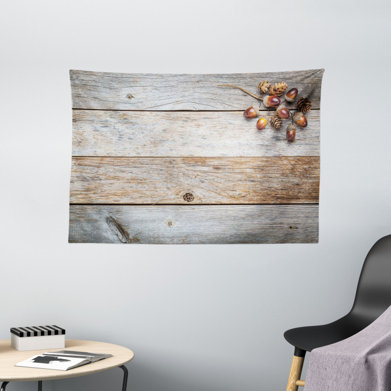 Acorns and Cons Timber Wide Tapestry