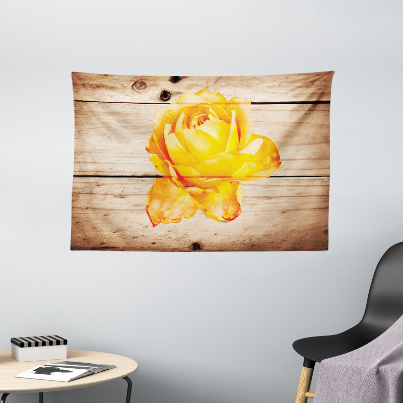 Rose Petals and Flowers Wide Tapestry