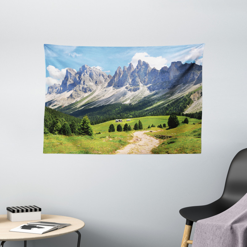 Pathway to Forest Alps Wide Tapestry