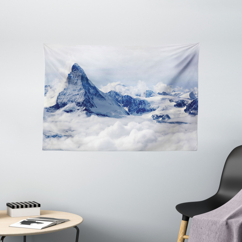 Clouds on Summit Winter Wide Tapestry