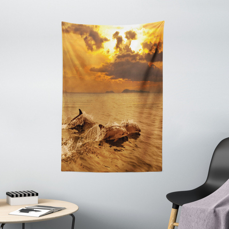 Dolphins Dusk Tapestry