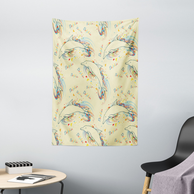 Swimming Dolphins Tapestry