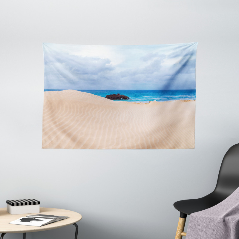 Wreck Boat on the Coast Wide Tapestry