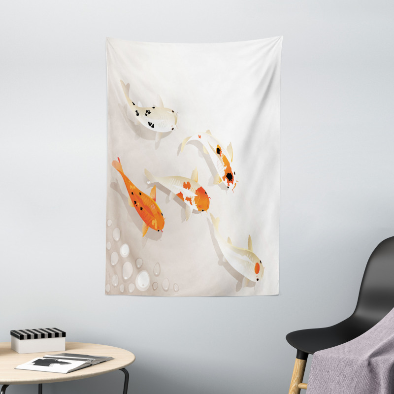 Traditional Spotted Koi Fish Tapestry