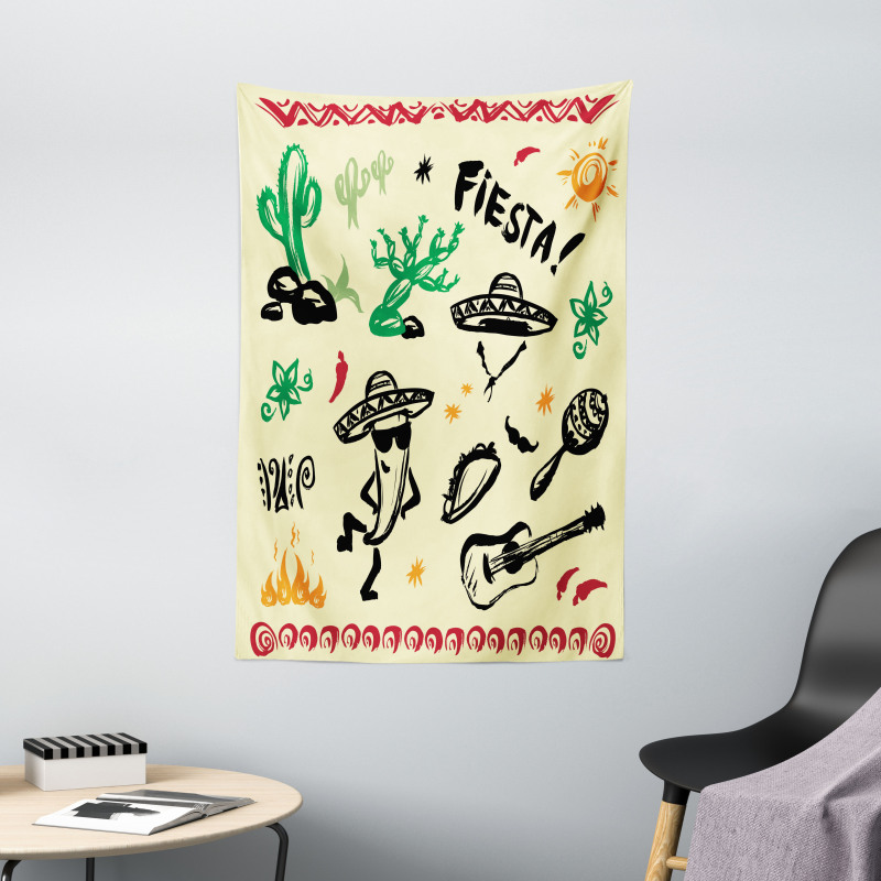 Taco Fiesta Guitar Tapestry