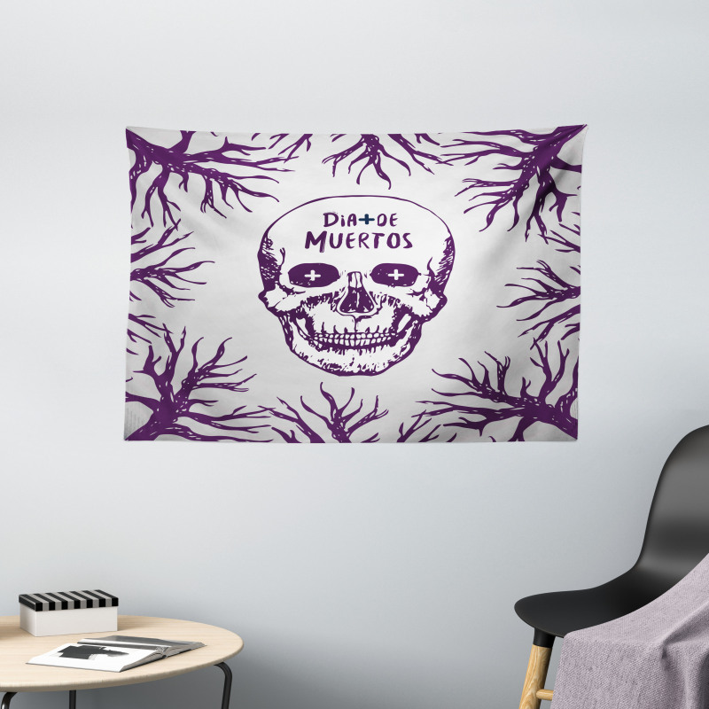 Spooky Gothic Halloween Wide Tapestry