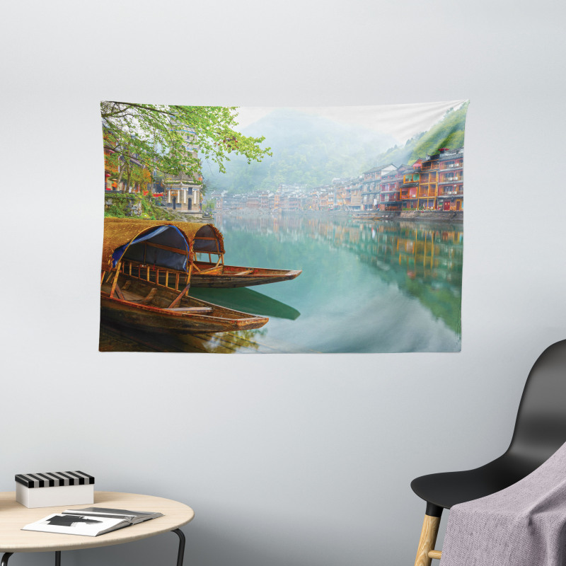 Chinese Wood Canal Wide Tapestry