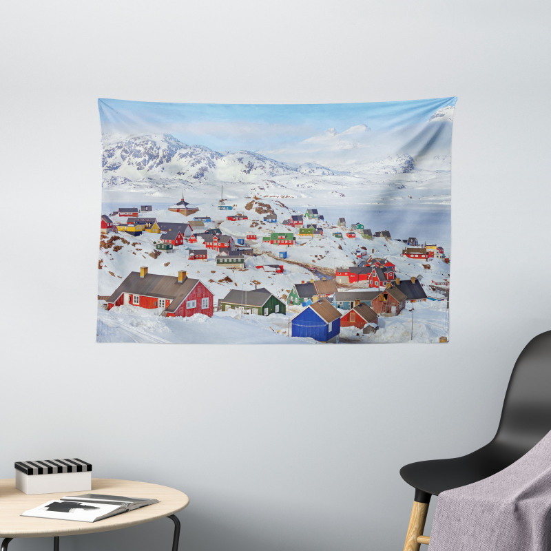 Frozen Winter Design Wide Tapestry