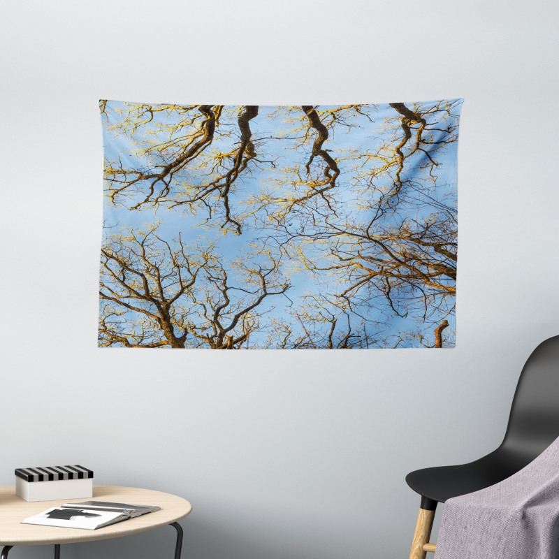 Vibrant Sky with Trees Wide Tapestry