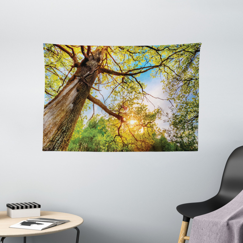 Vibrant Summer Sky Wide Tapestry