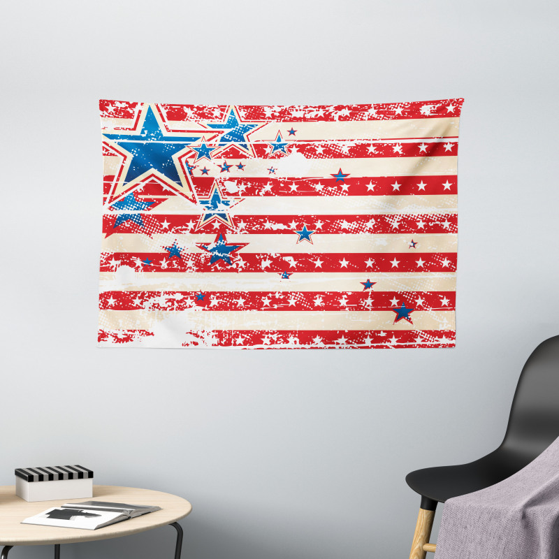 Star and Stripes Wide Tapestry