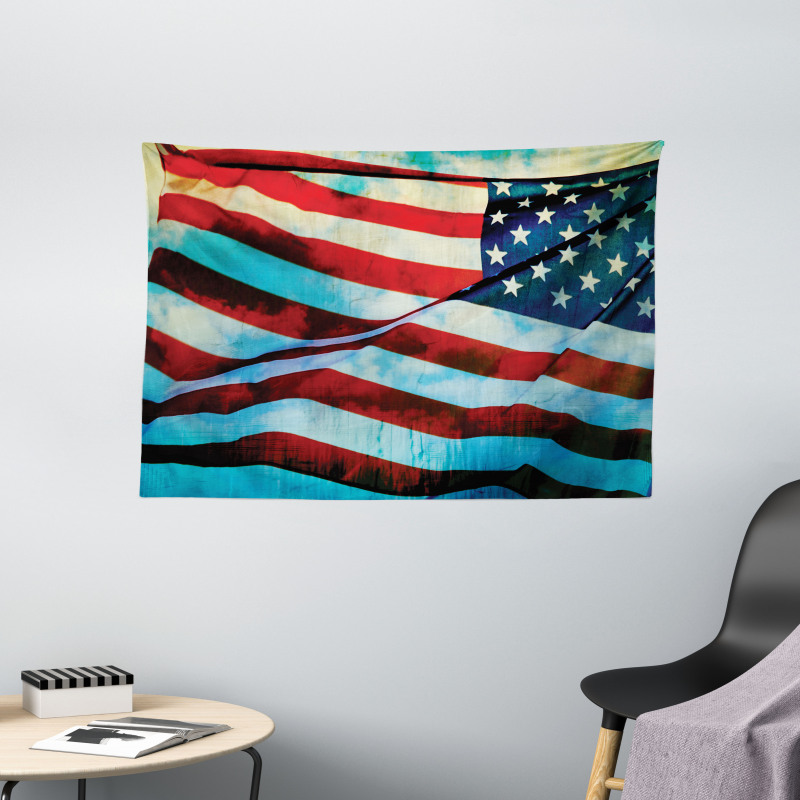 Wind Flagpole Wide Tapestry