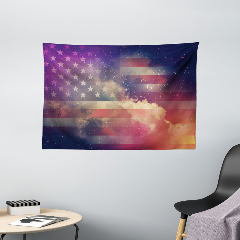 Cloudy Night USA Wide Tapestry