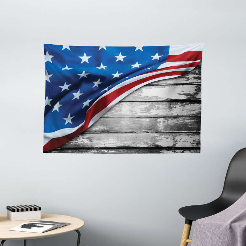 Antique Country Flag Wide Tapestry