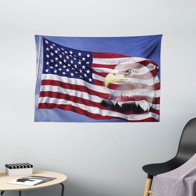 Bless America Flag Wide Tapestry