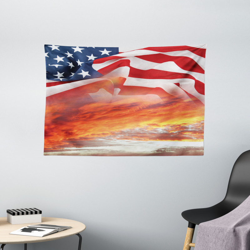 Skyline Clouds Wide Tapestry