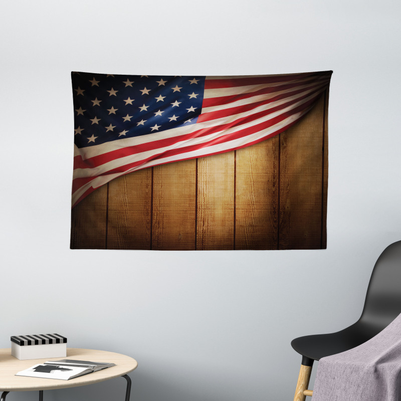 Retro Wooden Country Wide Tapestry