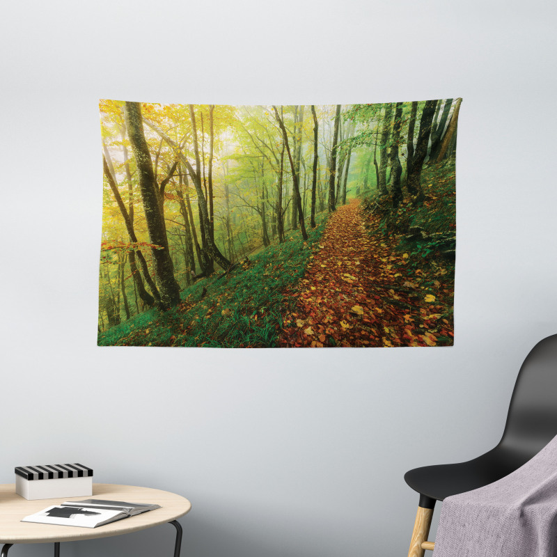 Forest Path View Wide Tapestry